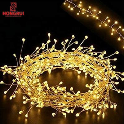 China Dimmable Garland Cluster Amber Led Micro Wire Copper Dewdrop Christmas Decorative Fairy String Lights For Decoration for sale