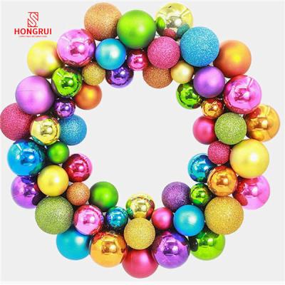 China New Design Decor 2021 Christmas Chirstmas PE Wreath Instant Christmas Decor Plastic Ball Ornaments Garland For Decoration for sale