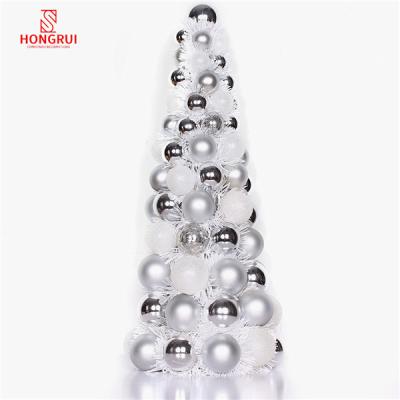 China Unique Hot Selling Christmas Decor Supplier Chirstmas Decor Shatterproof Plastic Christmas Balls Cone Tree of Unique Colorful Artificial Outdoor Xmas Decoration for sale