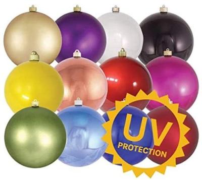 China Chirstmas Decor Floral Color Anti-fade Yarn Market Grade Christmas UV Resistant Seamless Drilled Unbreakable Large Ball for sale