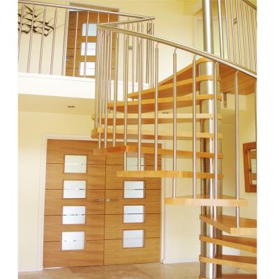 China Modern solid wood spiral staircase villa spiral staircase for sale for sale