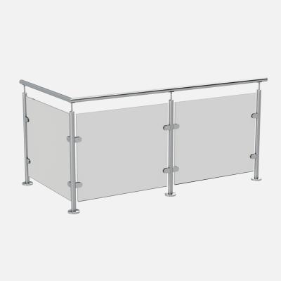 China Modern China 304 stainless glass post balustrade with clamp /toughened glass balustrade post for sale