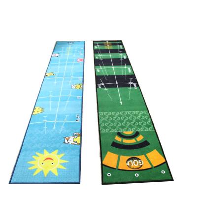 China Putting Green Training Indoor Wholesales Golf Training Putting Mat With Lines , High Quality Custom Printing Mat Golf Putter Mat for sale