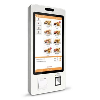 China Wall Mount Fast Food 32 Inch Kiosk Touch Order Payment Self Food Ordering Service Touch Screen Kiosk In Restaurant for sale