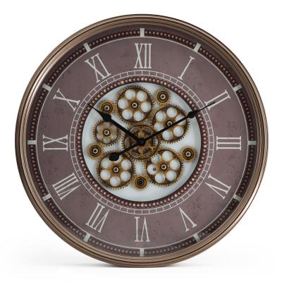 China Antique style iron decoration metal antique wall clock in the living room bedroom wall clock for sale