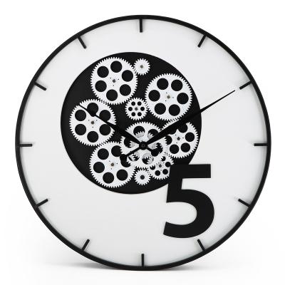 China Decoration antique mechanical wall clock from no. 5 antique style clock black for sale