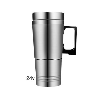 China Wholesale 24V 300ml Stainless Steel Truck Car Charger Durable Travel Heated Cup Automatic Portable Thermoses Heating Cup For Coffee Tea Milk for sale