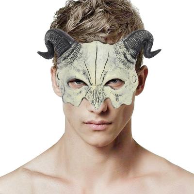 China Halloween Styles Manufacturer Supply Halloween PU Foam Party Devil Half Face Mask for sale