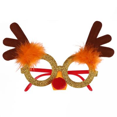 China Manufacturer Supply Christmas Antler Plush Glass Eco - Friendly Frame for sale