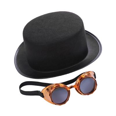 China Festival Decoration Maker Supply Steampunk Party Top Hat With Glasses for sale