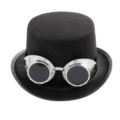 China Festival Decoration Maker Supply Steampunk Party Top Hat With Glasses for sale