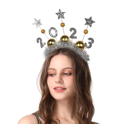 China Festival Decoration Manufacturer Supply Happy New Year 2023 Word Headband for sale