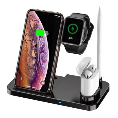 China Smart Watch ipad phone earbuds iwatch charger stand dock Qi standard 15W fast charger 3 in 1 charging station radio for sale