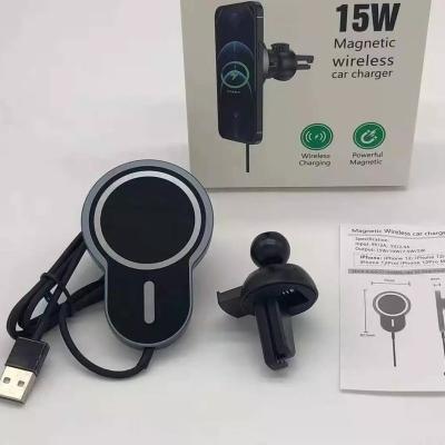 China 2021 15W Best Seller 15W Qi Car Charger Ebay Amazon Wireless Fast Magnetic Fast Charging Wireless Holder For All Smartphone for sale