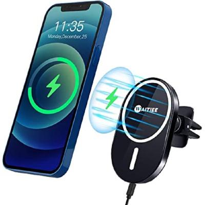 China Top Selling Amazon Fast Wireless Charger 15W Full Certification 15W Fast Charging Magnetic Wireless Charger Phone Holder For Car for sale