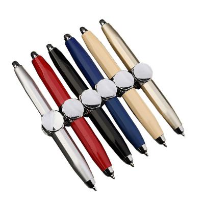 China Pen Weizhuang 2022 Fashion Style LED Light Spinner Metal Pen Fingertip Illumination Decompression Gyro Business Promotional Ballpoint Pen for sale