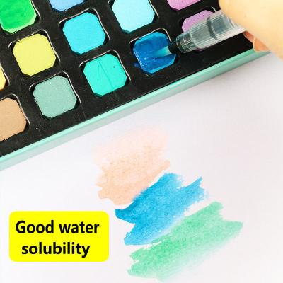 China Professional Eco-Friendly Non-Toxic Tin Iron Box Solid Watercolor Dye Set For Art Painting Kids Non-Toxic Watercolor Set 36/48 Colors Optional for sale