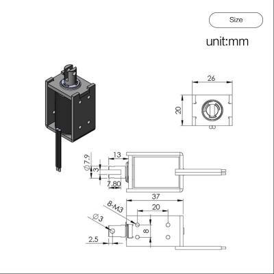 中国 8Mmの打撃Dc 6v 12v 24v 10N 5w 10wの小さい衝動の線形プッシュ プル電気ソレノイド0837のソレノイド 販売のため