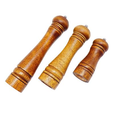 China Viable Wooden Pepper Grinder Bottle Household Pepper Grinder Pepper Dispenser Kitchen Manual Seasoning Tools for sale