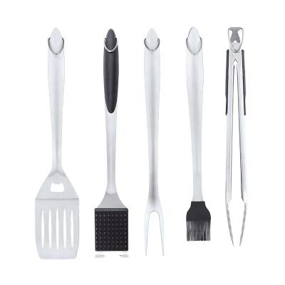 China Easily Cleaned Manufacturer's Stain Stainless Steel BBQ Set Combination Set Barbecue Fork Shovel Clip Brush Household BBQ Outdoor Tools for sale