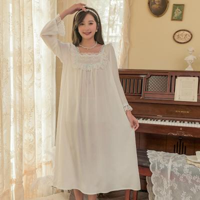 China New Style Design Bathroom Plus Size QUICK DRY French Nightgown Woven Sleepwear Dress Nightgown for sale