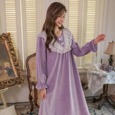 China 2021 New Arrival Breathable Embroidery Lace Women Nightgown Sleepwear Nightgown Pajamas for sale