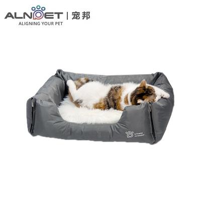 China Pet Products Plush Soft Cloth Rectangular Warm Removable Washable Kennel Bed Simple Fashionable Sustainable for sale