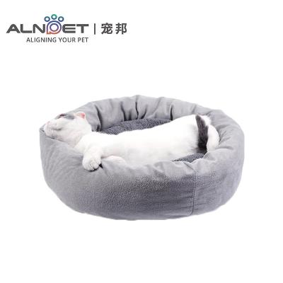 China Sustainable High Quality Modern Soft Plush Round Eggs Tart Pillow Pet Bed For Cats for sale