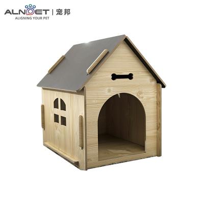 China Sustainable Wooden Luxury Whole House Kennel Dog House Cat House Indoor Pet Cage Outdoor for sale