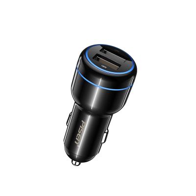 China New Arrival CAR Charger Aluminum Alloy Metal Body Unique Design Usb Qc3.0 Small Size Car Charger Dual for sale