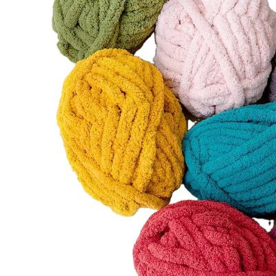 China Wholesale Mix Color Chunky Yarn China Manufacturer Wholesale Mix Color 100% Polyester Skeins Chenille For Hand Knitting for sale