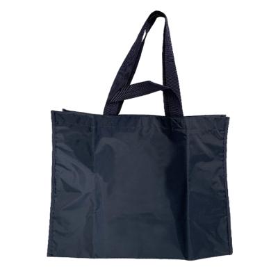 China Material New Arrivals Matte Black Fashion Portable Foldable Reusable Shopping Nylon Tote Bag for sale