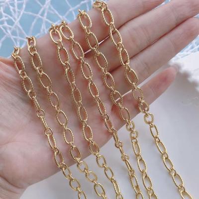 China BD-B2637 Easy Amazing Simple Design Link Chain For Jewelry Making 18K Gold Plated DIY Fine Chain Jewelry for sale