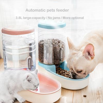 China Automatic Feeder Cat Drinker Dog Feeding Bowl Quick Release Cat Feeding Water Bowl Cat Bowl Grain Storage Bucket Dog Pet for sale