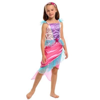 China High Quality Polyester Kids Costume Colorful Party Mermaid Cosplay Children Fancy Dress for sale