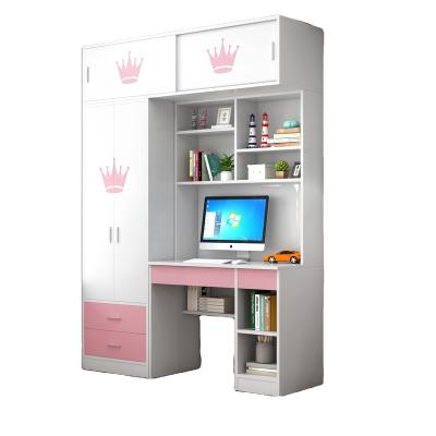 China Modern Bedroom Desk and Wardrobe Swing Multifunctional Kids Room Storage Cabinet Set for sale