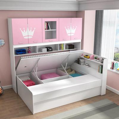 China Modern Wood Bed Girl's Environmental Material Luxury Children's Combination Room Adult Furniture Bed for sale