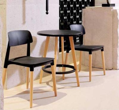 China Simple Design New Arrival French Style Kitchen Wooden Legs European Plastic Dining Chairs for sale