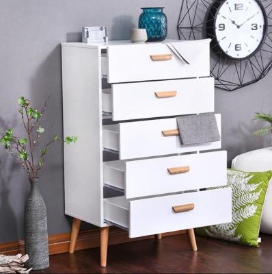 China New Design 2021 Environmentally Friendly Bedroom Furniture High Drawer And Narrow Modern Wooden Chest for sale