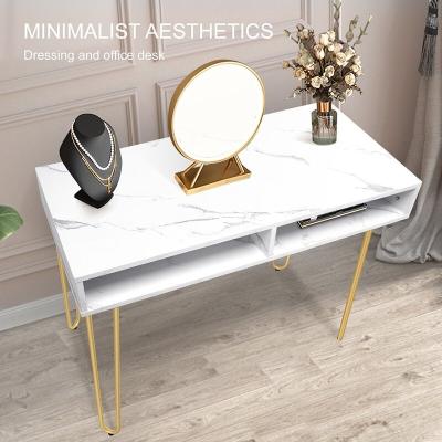 China Eco-friendly Dresser Metal Tech Makeup China Vanity White Nordic Desktop Dressing Table for sale