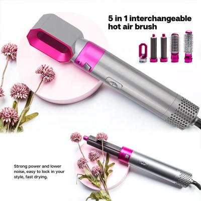 China Dropshiping Ionic 5 in 1 One Step Hair Dryer and Volumizer Rotating Straightener Electric Comb Hair Dryer Brush Curling Hair Dryers for sale