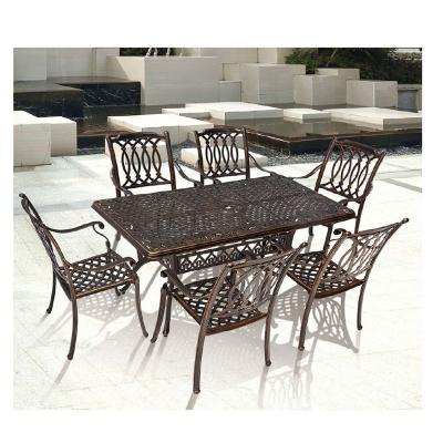 China Mid Century Modern Custom Furniture Metal Table Outdoor Backyard Garden Furniture Set Chair Balcony Outdoor Dining Table for sale