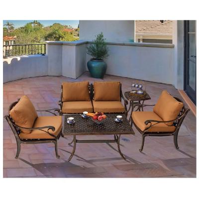 China Factory wholesale quick installation mid century modern wrought iron outdoor table and chair combination table and high quality chair set for sale