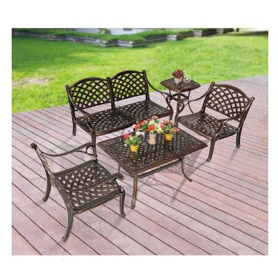 China Mid century modern metal garden furniture table and chair garden kit outdoor furniture custom size color for sale