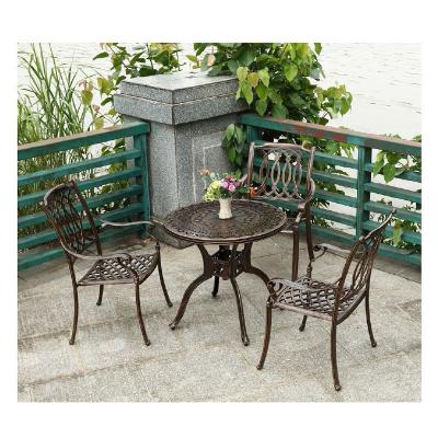 China Mid Century Modern Chinese Factory Customized Modern Outdoor Furniture Courtyard Set Aluminum Tables And Wrought Iron Chairs for sale