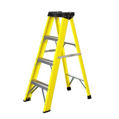 China Folding Ladders Fiberglass Step Ladder 6 ft (10 ft span height) with 300 lbs. Type Ai Duty Load Capacity Rating for sale