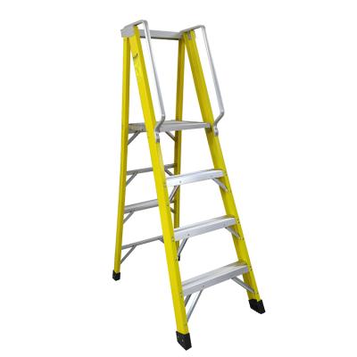 China Folding ladders 5 ft 250 lbs. Load Capacity Type I Duty Rating Fiberglass Step Ladder With Safety Handle for sale