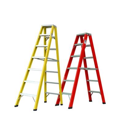 China Folding Ladders 8 Ft 225 Capacity Fiberglass Twin Step Ladder For Running Near Electricity for sale