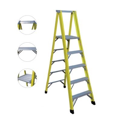 China Escalera De Mano 330lbs 4 Step Fiberglass Industrial Podium Ladders Folding Ladder Portable Folding Platform Ladders For Sale for sale