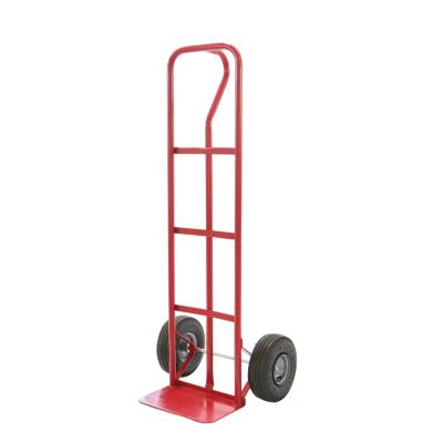 China Tools Heavy Duty 600lbs Capacity P-Handle Double Steel Convertible Hand Truck With Safety Loop Handle With Pneumatic Wheel for sale